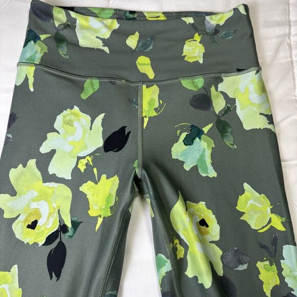 Athleta Pants Small Adult Green Elation 7/8 Tight Leggings Floral Yoga Womens S - Picture 2 of 9